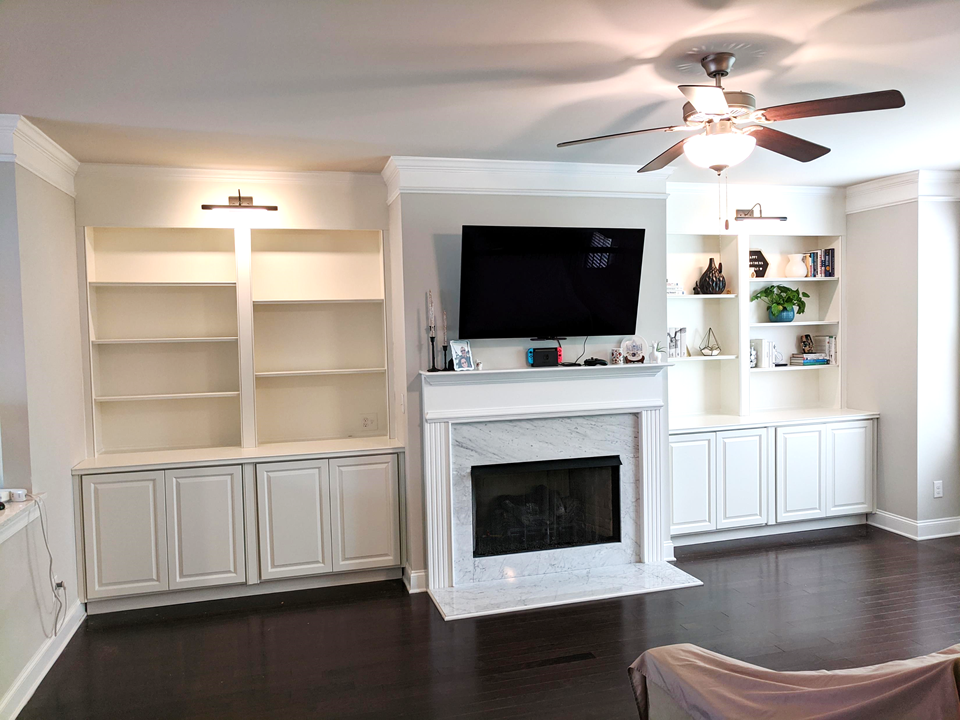 Custom Cabinets Built in Bookshelves Living Room Brookhaven Atlanta Smyrna Alpharetta Roswell
